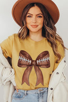 Coquette Football Bow Graphic T Shirt - RARA Boutique 