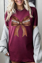 Coquette Football Bow Graphic T Shirt - RARA Boutique 