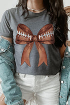 Coquette Football Bow Graphic T Shirt - RARA Boutique 