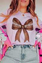 Coquette Football Bow Graphic T Shirt - RARA Boutique 