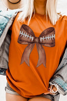 Coquette Football Bow Graphic T Shirt - RARA Boutique 