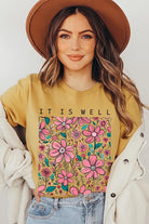 It Is Well With My Soul Flower Graphic Tee - RARA Boutique 