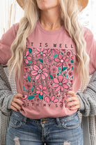 It Is Well With My Soul Flower Graphic Tee - RARA Boutique 