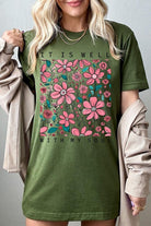 It Is Well With My Soul Flower Graphic Tee - RARA Boutique 