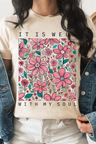 It Is Well With My Soul Flower Graphic Tee - RARA Boutique 