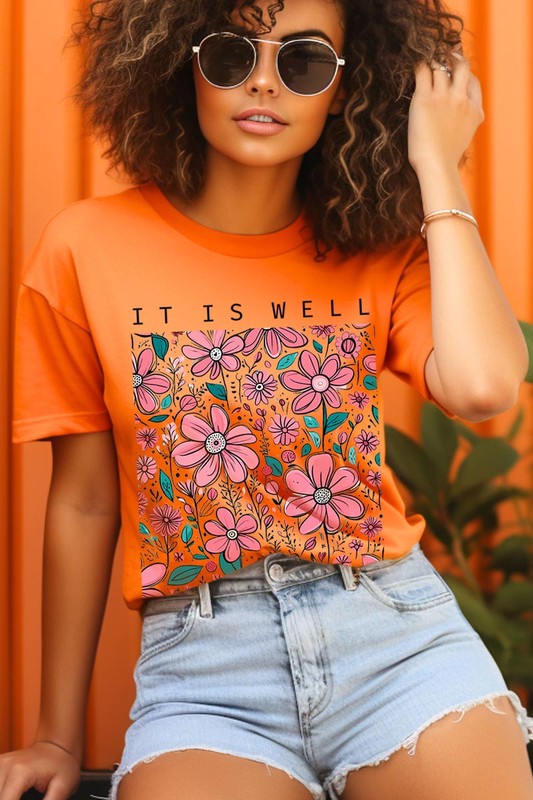 It Is Well With My Soul Flower Graphic Tee - RARA Boutique 