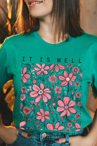 It Is Well With My Soul Flower Graphic Tee - RARA Boutique 