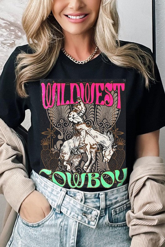 Wild West Cowboy Graphic Tee - RARA Boutique 