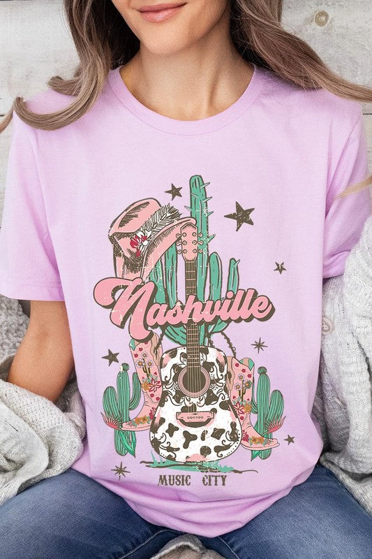 Nashville Music City Graphic Tee - RARA Boutique 