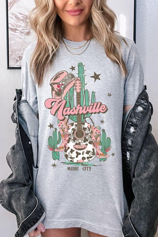 Nashville Music City Graphic Tee - RARA Boutique 