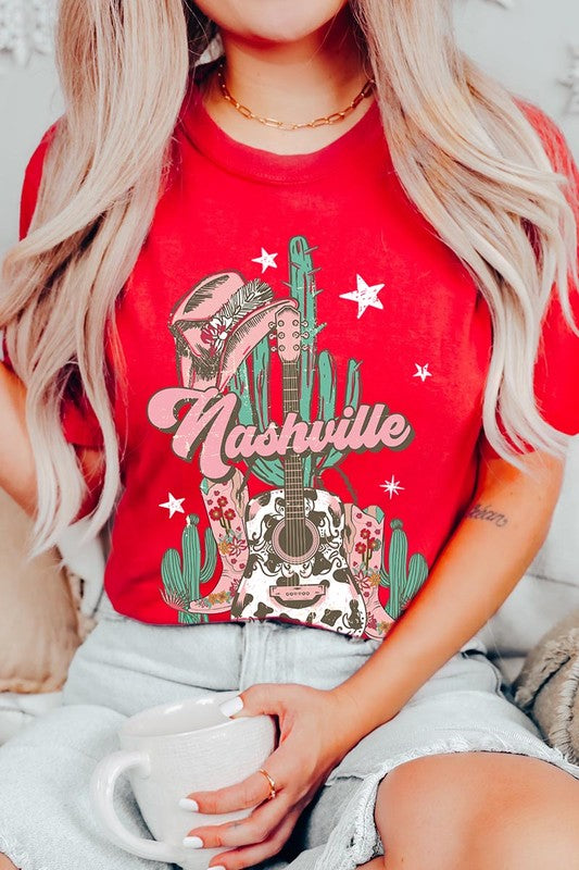 Nashville Music City Graphic Tee - RARA Boutique 