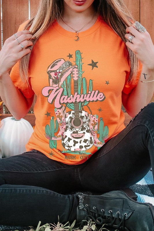 Nashville Music City Graphic Tee - RARA Boutique 