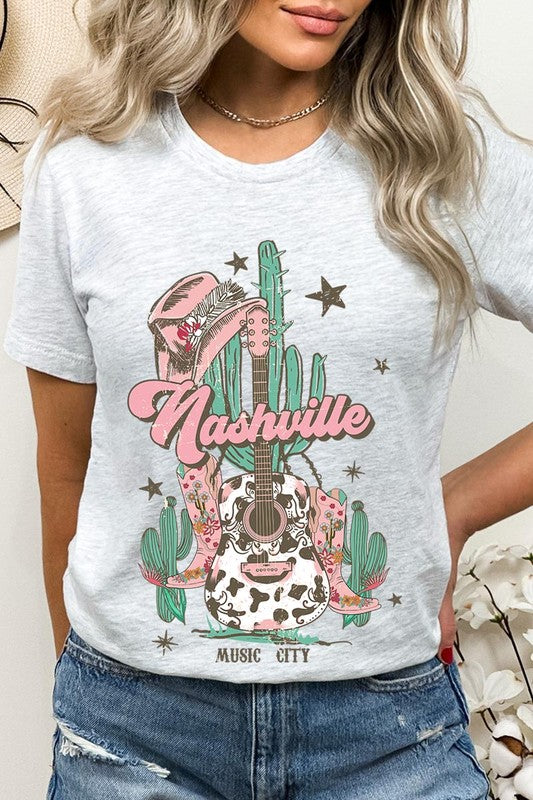 Nashville Music City Graphic Tee - RARA Boutique 