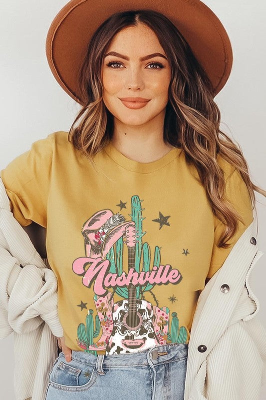 Nashville Music City Graphic Tee - RARA Boutique 