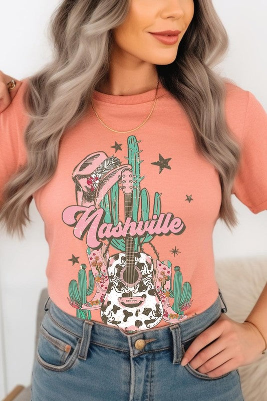 Nashville Music City Graphic Tee - RARA Boutique 