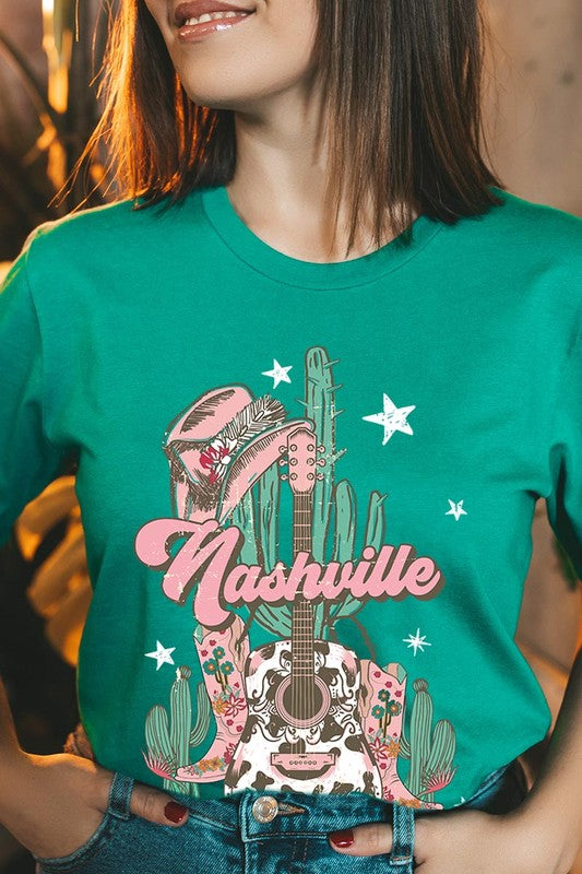 Nashville Music City Graphic Tee - RARA Boutique 