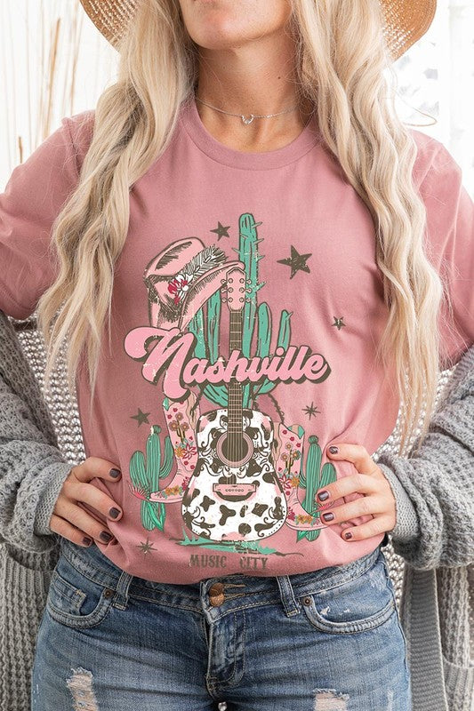 Nashville Music City Graphic Tee - RARA Boutique 