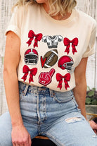 Coquette Football Bow Graphic Tee - RARA Boutique 