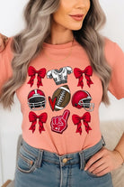 Coquette Football Bow Graphic Tee - RARA Boutique 