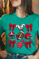 Coquette Football Bow Graphic Tee - RARA Boutique 