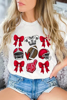 Coquette Football Bow Graphic Tee - RARA Boutique 