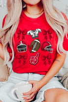 Coquette Football Bow Graphic Tee - RARA Boutique 