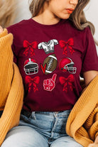 Coquette Football Bow Graphic Tee - RARA Boutique 