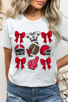 Coquette Football Bow Graphic Tee - RARA Boutique 