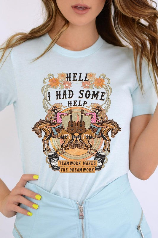 Hell I Had Some Help Western Graphic Tee - RARA Boutique 