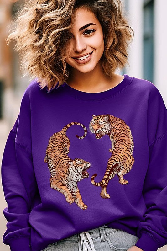 Tigers Graphic Fleece Sweatshirt - RARA Boutique 