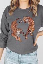 Tigers Graphic Fleece Sweatshirt - RARA Boutique 