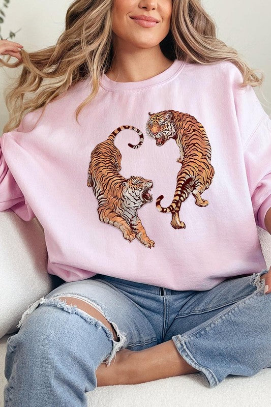 Tigers Graphic Fleece Sweatshirt - RARA Boutique 