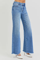 Tummy Control High Rise Light Wash Wide Leg Jeans - Risen - RARA Boutique 