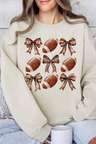 Coquette Football Bow Graphic Fleece Sweatshirt - RARA Boutique 