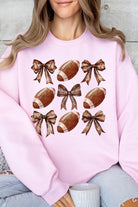 Coquette Football Bow Graphic Fleece Sweatshirt - RARA Boutique 