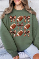 Coquette Football Bow Graphic Fleece Sweatshirt - RARA Boutique 