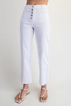 RARA Boutique twill patch pocket straight leg cropped pants featuring a stylish, casual design with functional front pockets.