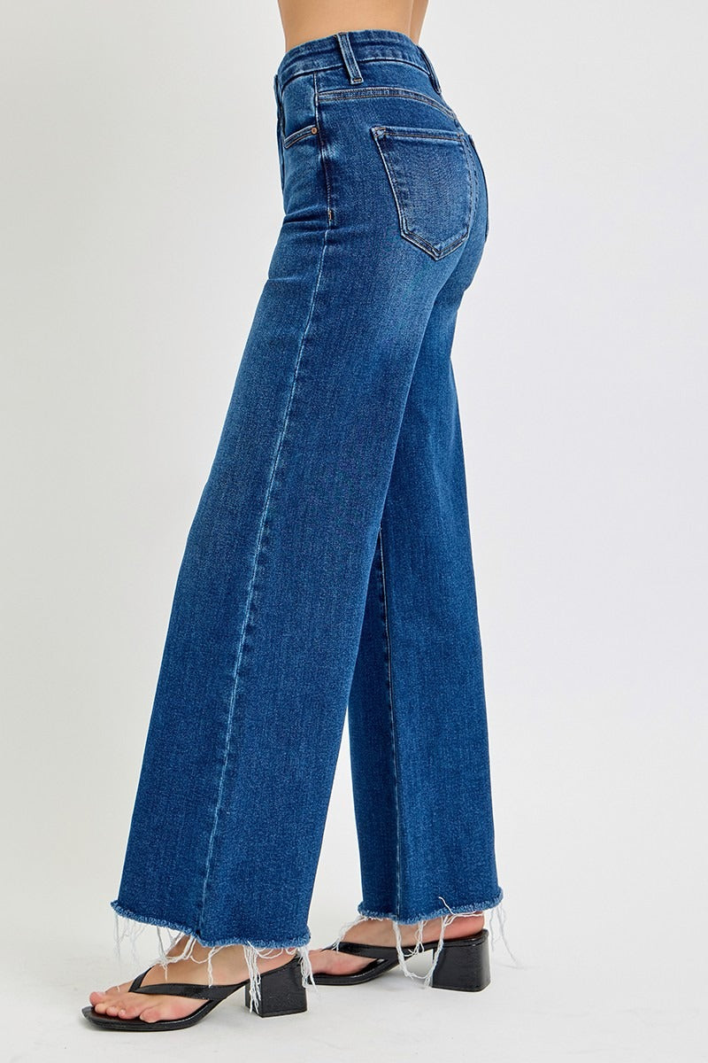 Tummy Control High Rise Wide Leg Jeans - Risen - RARA Boutique 