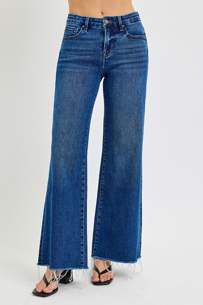 Tummy Control High Rise Wide Leg Jeans - Risen - RARA Boutique 