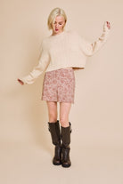 Dolman  Sleeve Cable Knit Cropped Sweater with Pocket - Le Lis - RARA Boutique 