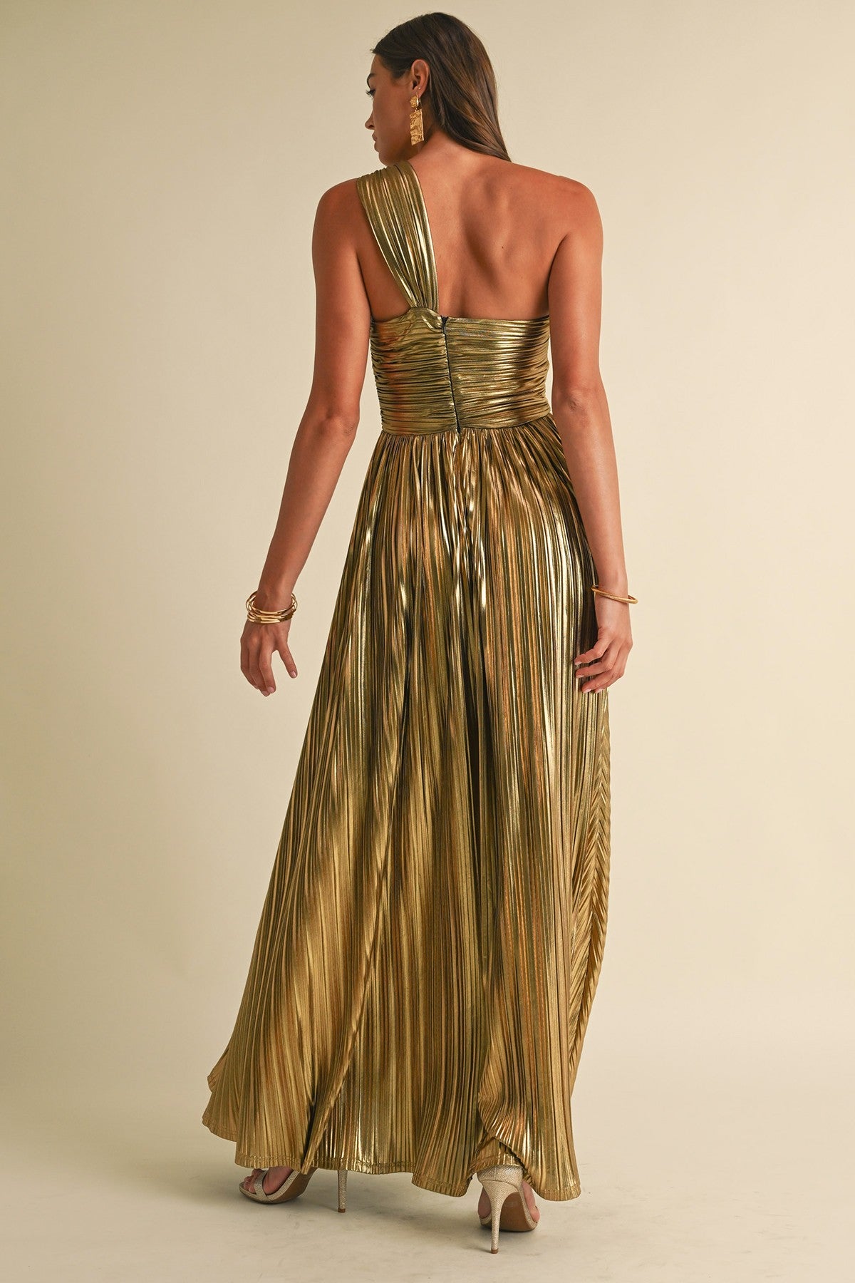 Metalic Maxi Dress EB Luxe - RARA Boutique 