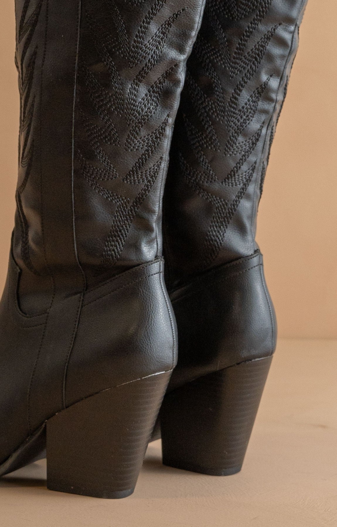 Tall Knee High Western Embroidered Pointed Toe Boots - Oasis Society - RARA Boutique 