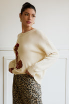 Western Cowboy Dog Print Knit Sweater - Sunday Edition - RARA Boutique 
