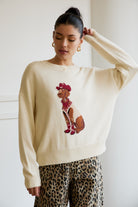 Western Cowboy Dog Print Knit Sweater - Sunday Edition - RARA Boutique 