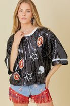 Football Game Day Sequin Top - RARA Boutique 