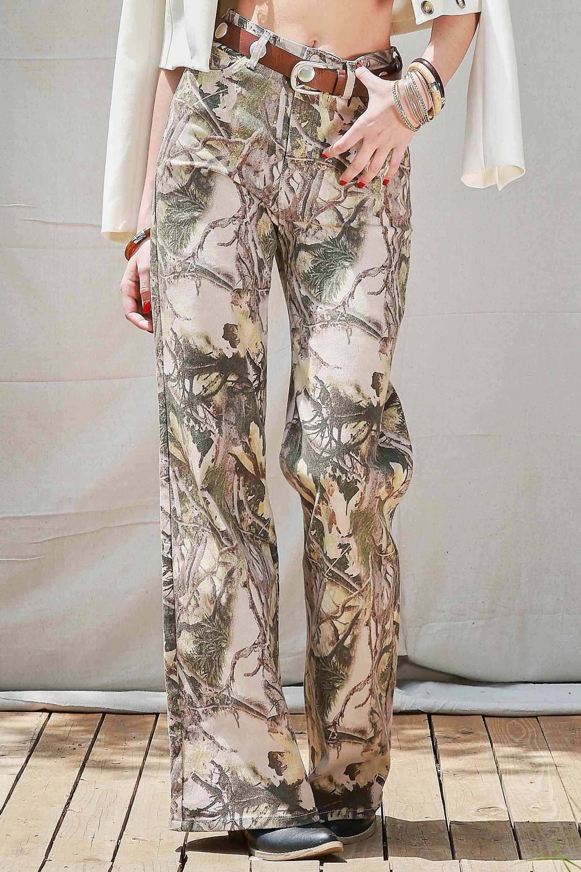 Hunting Camo High-Rise Wide Leg Jeans – Vibrant M.i.U - RARA Boutique 