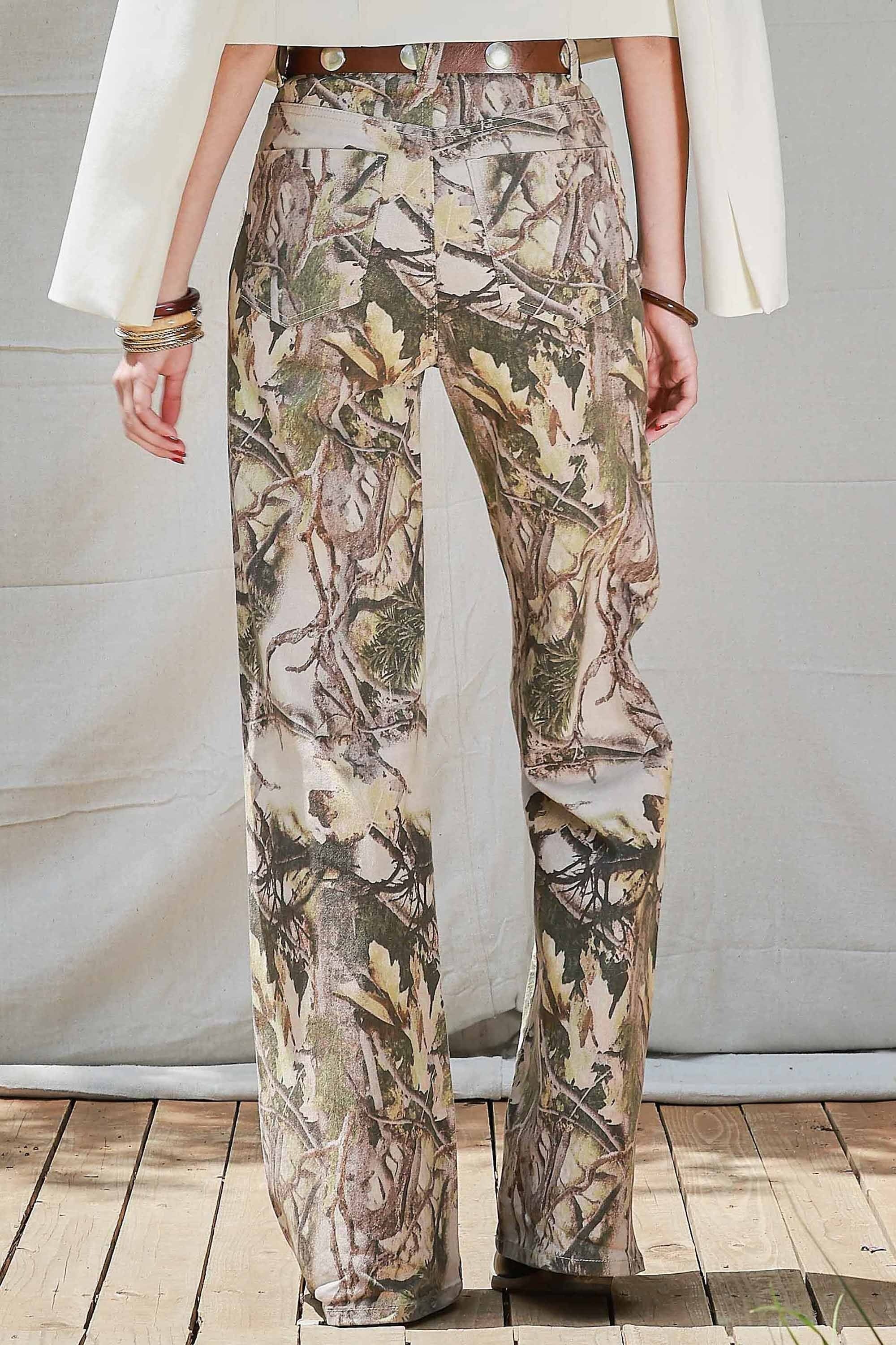 Hunting Camo High-Rise Wide Leg Jeans – Vibrant M.i.U - RARA Boutique 