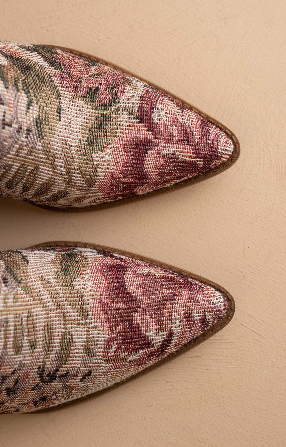 Vintage Floral Jacquard Tapestry Mid-Calf Western Boots - Oasis Society - RARA Boutique 