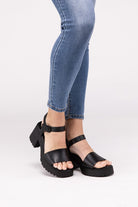 Platform Heel Sandals with Ankle Straps - RARA Boutique 