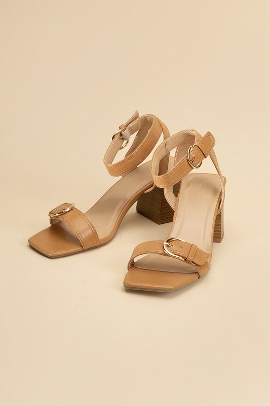 Buckle Sandal Heel with Ankle Strap - RARA Boutique 